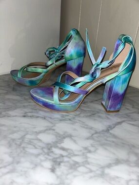 Tie-Strap Block Heel Sandals